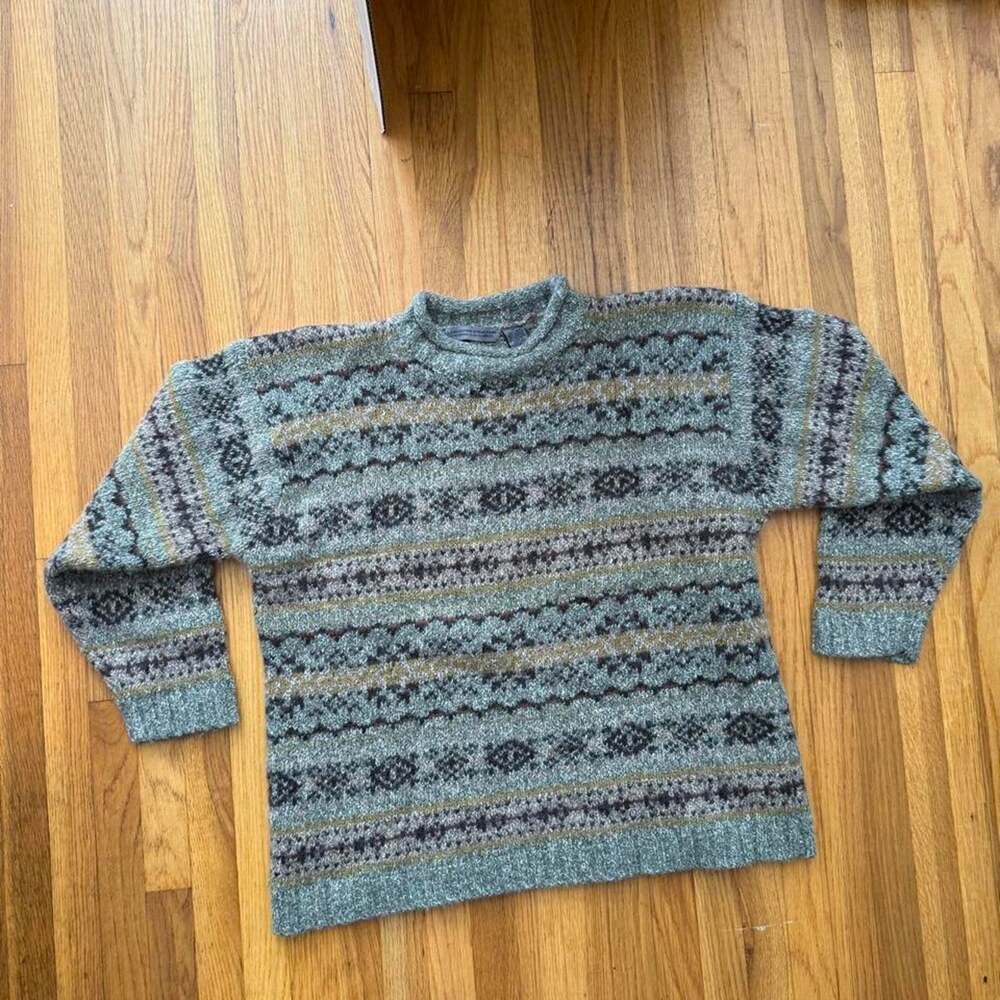 Vintage 90s Le Collezioni Structure Fair Isle Knit Sweater Crewneck Mens XL